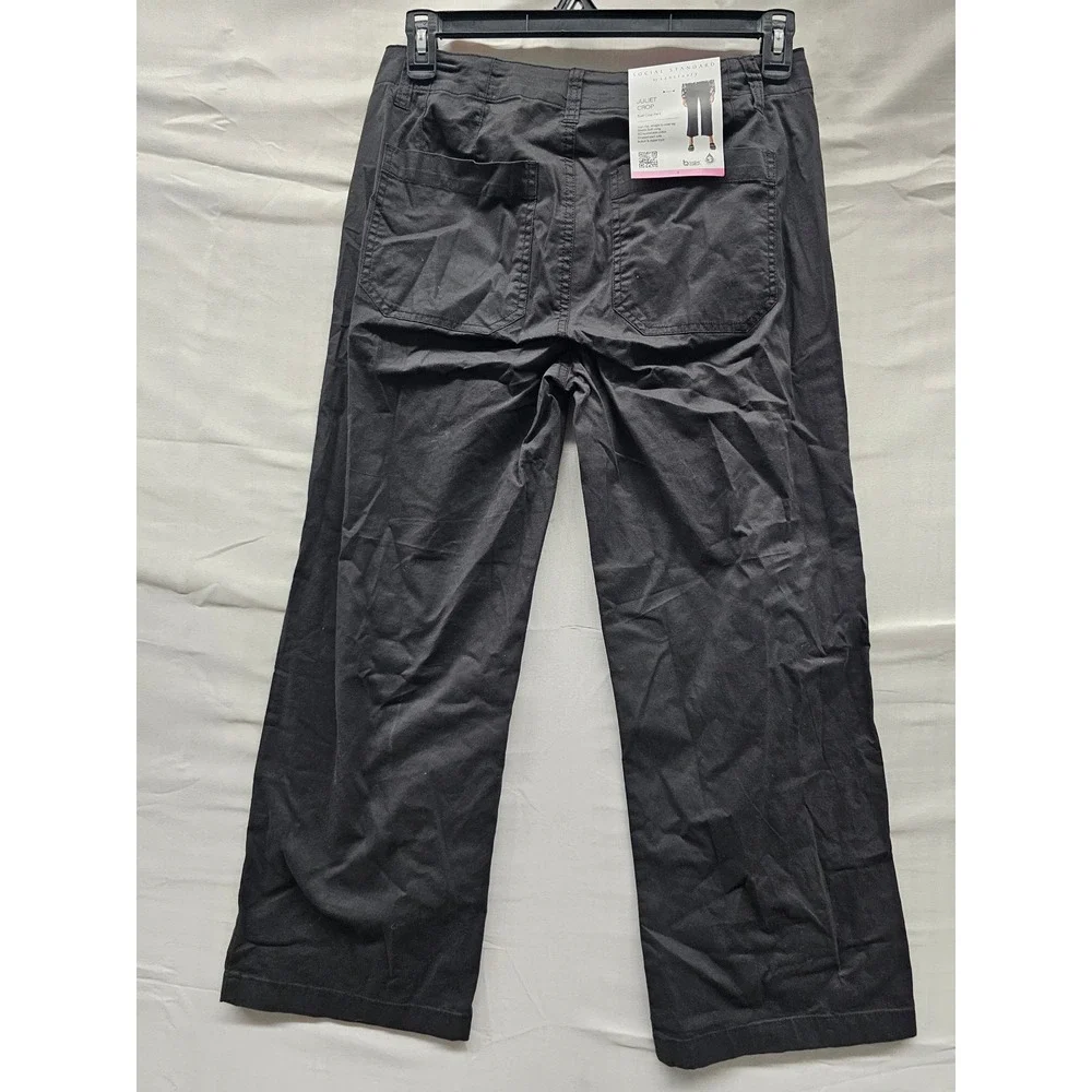 Social Standard Womens Crop Pants Black Cotton Blend Casual Size 6